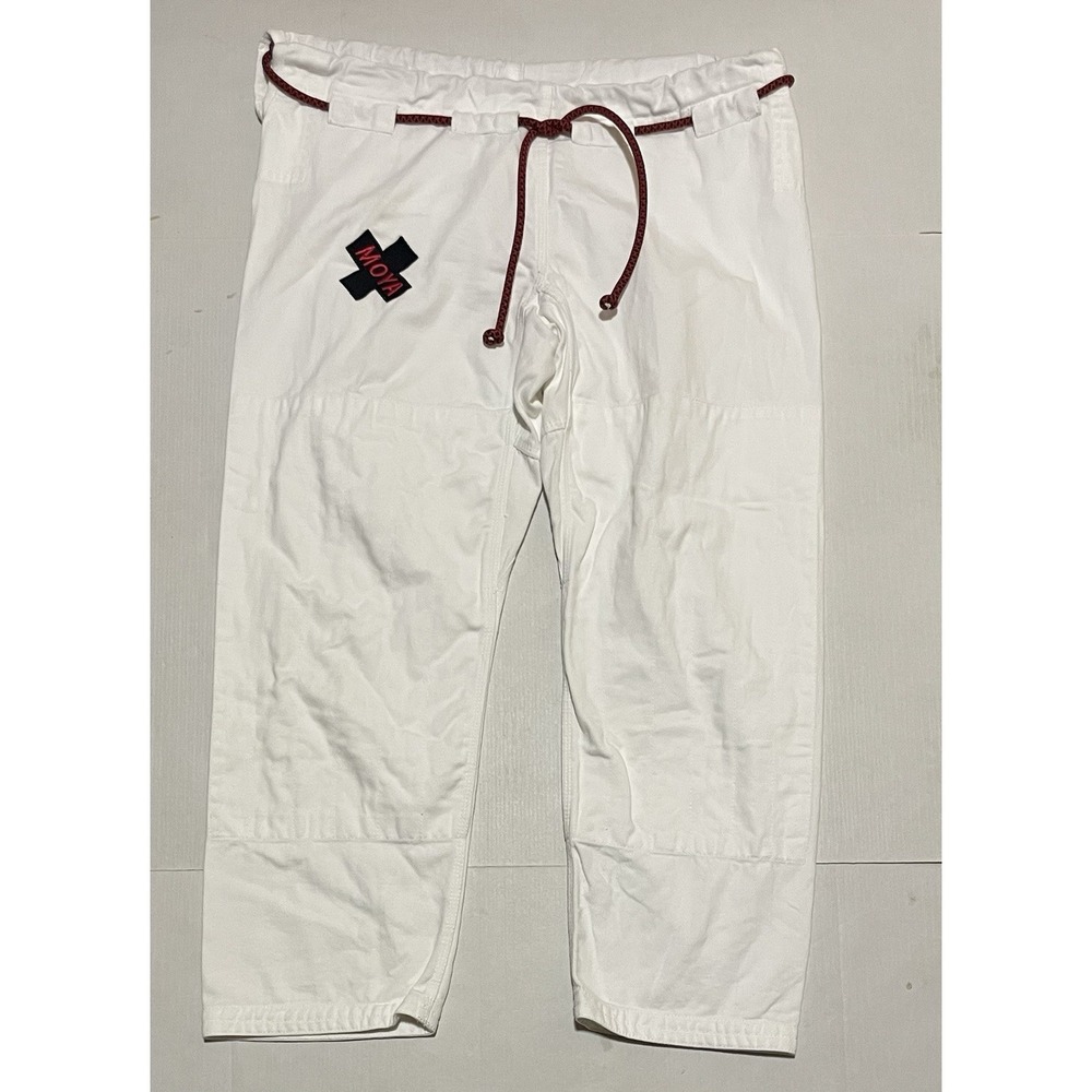 Moya Brand Co A2 White BJJ Gi Pants 10 oz 100% Cotton Martial Arts Grappling